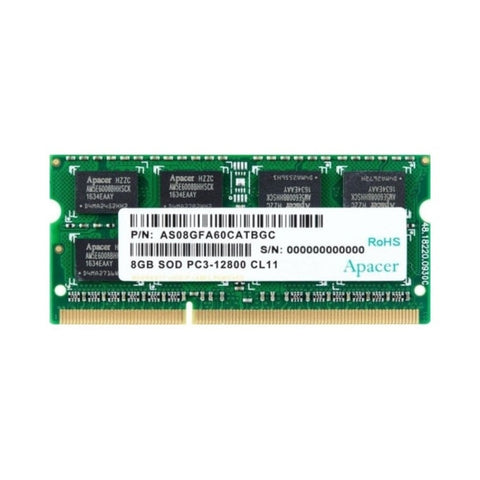 Памет Apacer 8GB Notebook Memory, DDR3 SODIMM PC12800 512x8 @ 1600MHz