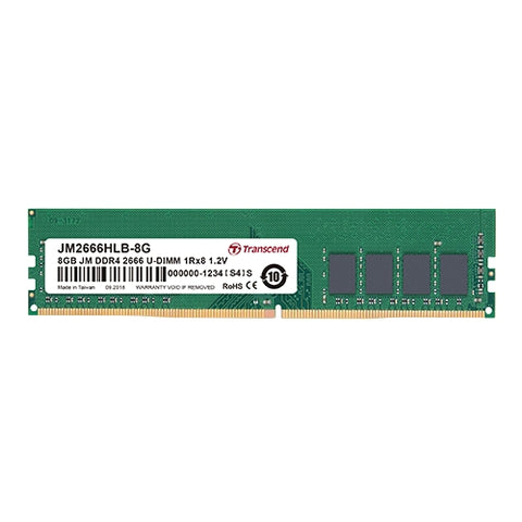 Памет Transcend 4GB JM DDR4 2666Mhz U-DIMM 1Rx8 512Mx8 CL19 1.2V