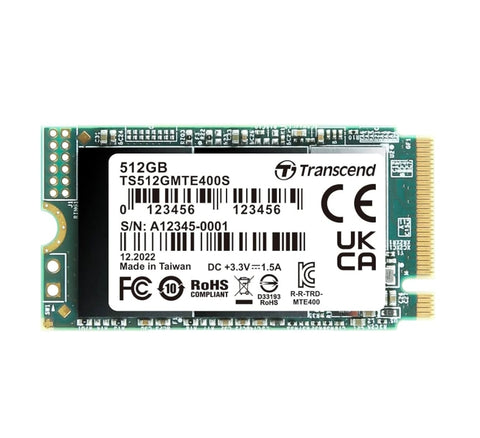 Твърд диск Transcend 512GB, M.2 2242 (TS512GMTE400S)