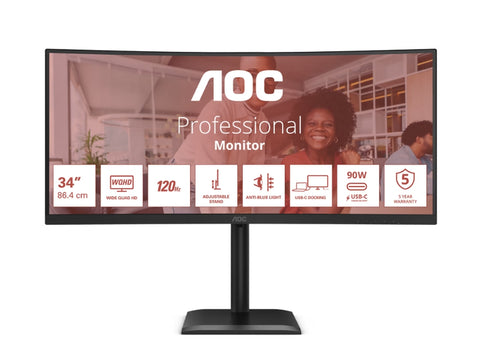 Монитор AOC CU34E4CV, 34" Curved 1500R VA WLED