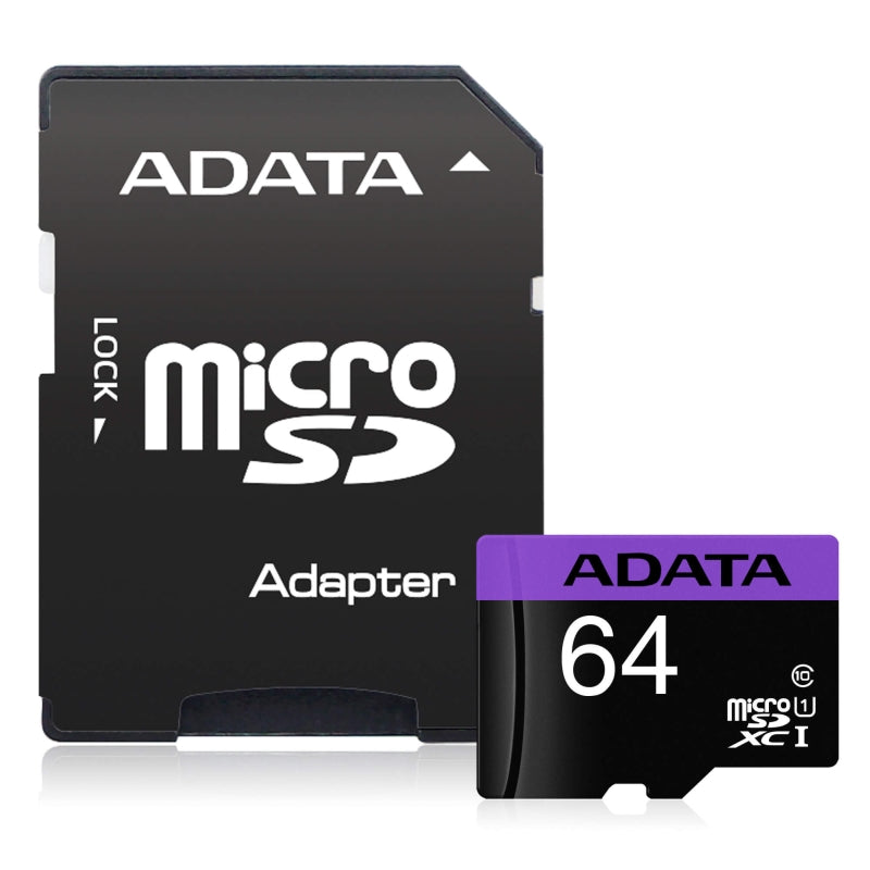 Памет ADATA 64GB MicroSDXC UHS-I CLASS 10 (with adapter) (AUSDX64GUICL10-RA1)
