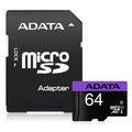 Памет ADATA 64GB MicroSDXC UHS-I CLASS 10 (with adapter) (AUSDX64GUICL10-RA1)