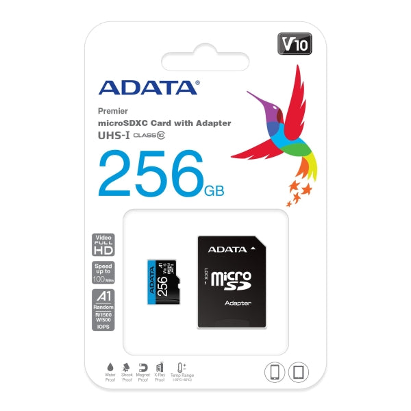 Памет ADATA 256GB MicroSDXC UHS-I CLASS 10 (with adapter)
