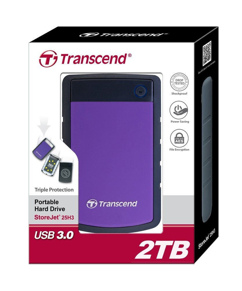 Твърд диск Transcend 2TB, 2.5" Portable HDD (TS2TSJ25H3P)