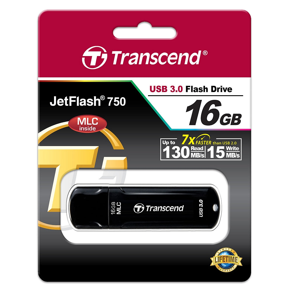 Памет Transcend 16GB JETFLASH 750, USB 3.0, Black