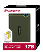 Твърд диск Transcend 1TB, 2.5" Portable HDD (TS1TSJ25M3G)