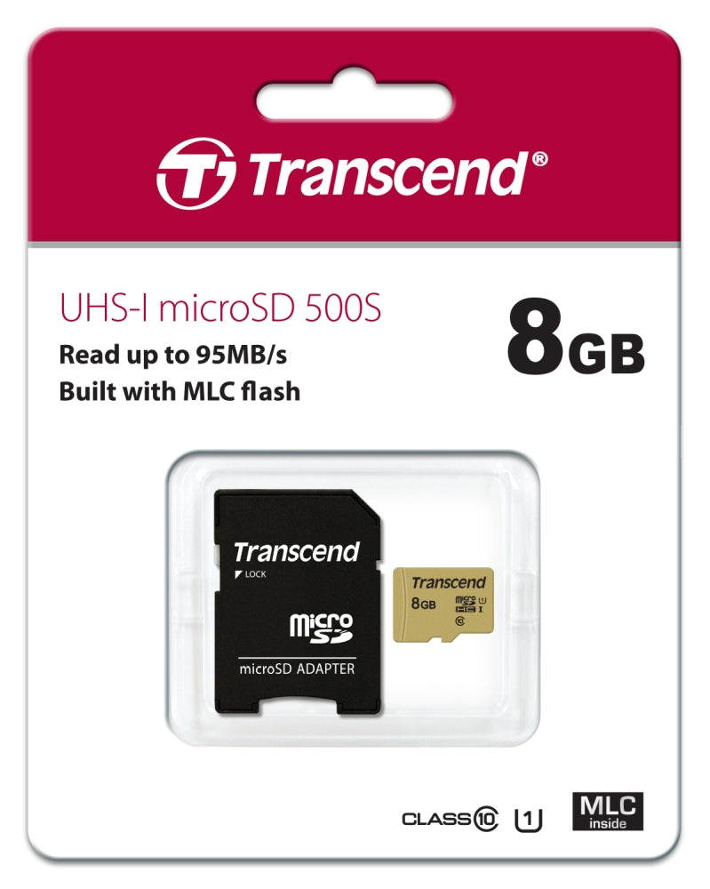 Памет Transcend 8GB micro SD UHS-I U3 (with adapter), MLC