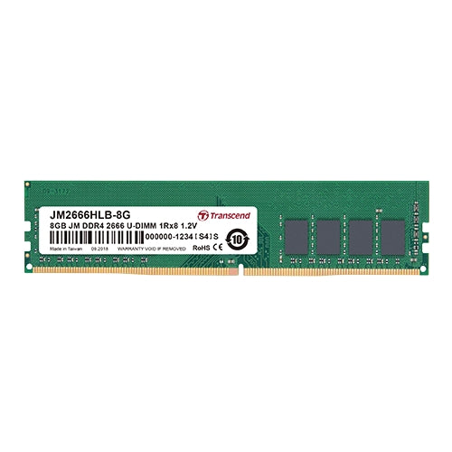 Памет Transcend 4GB JM DDR4 2666Mhz U-DIMM 1Rx8 512Mx8 CL19 1.2V