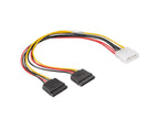 Адаптер Lanberg molex (m) 4 pin -> 2x SATA