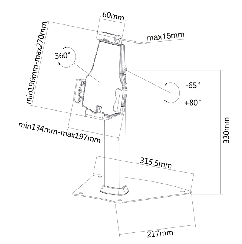 Стойка Neomounts Tablet & Smartphone Arm (TABLET-D150SILVER)