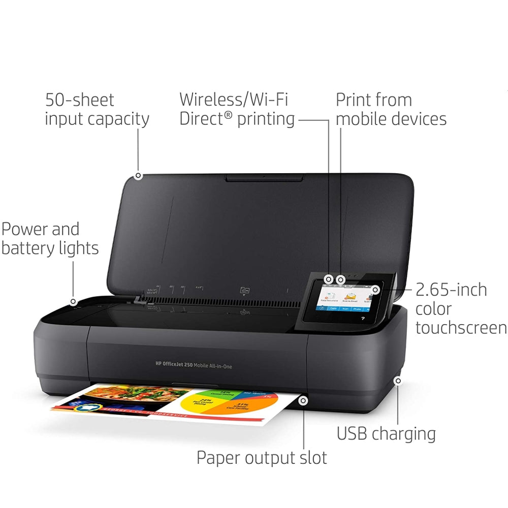Мастилоструйно многофункционално устройство HP OfficeJet 250 Mobile AiO Printer