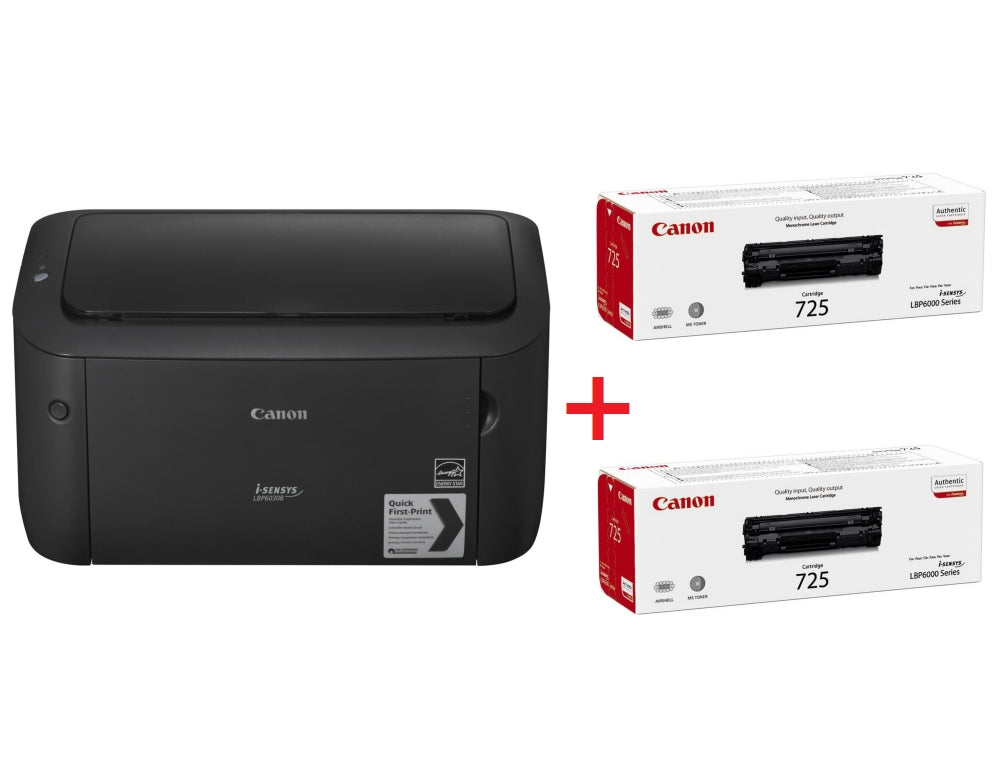 Лазерен принтер Canon i-SENSYS LBP6030B + 2x Canon CRG-725