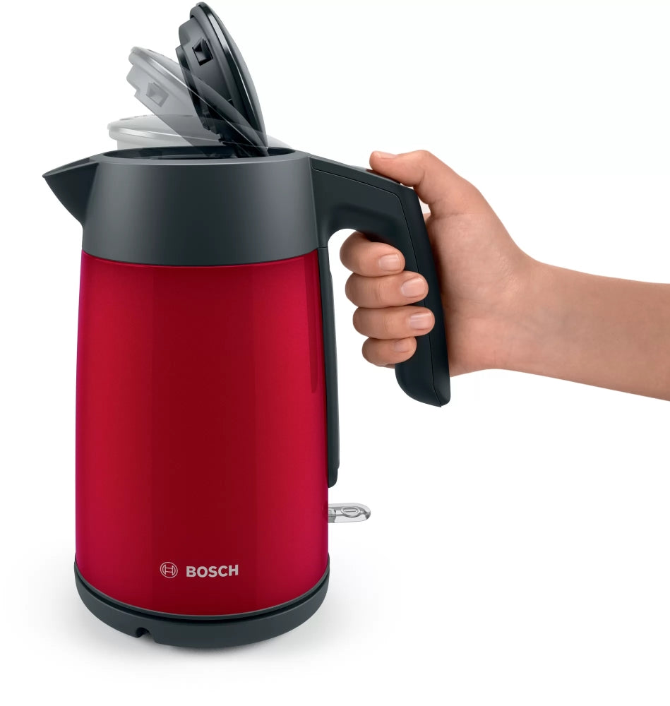 Електрическа кана Bosch TWK7L464, Kettle, 2400 W, 1.7 l, Red