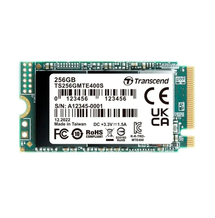 Твърд диск Transcend 256GB, M.2 2242 (TS256GMTE400S)