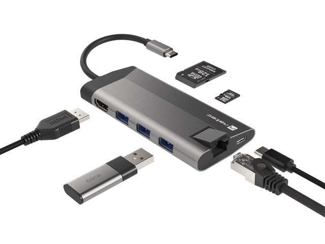 Докинг станция Natec Fowler Plus Multiport Adapter 8 in 1