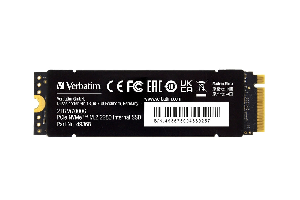Твърд диск Verbatim Vi7000G Internal PCIe NVMe M.2 SSD 2TB