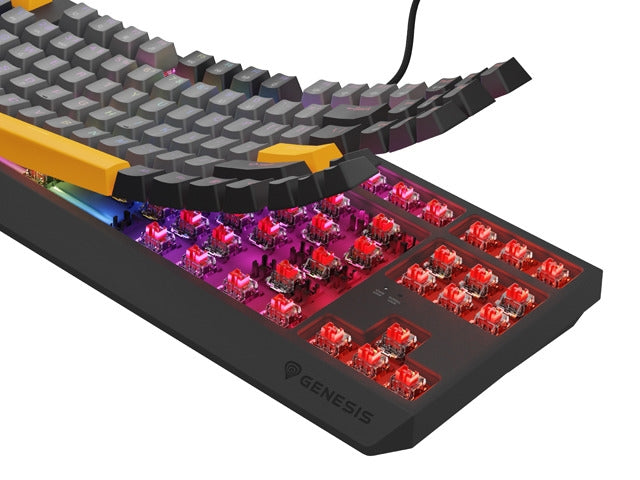 Клавиатура Genesis Gaming Keyboard Thor 230 TKL Anchor Gray Negative US RGB Mechanical