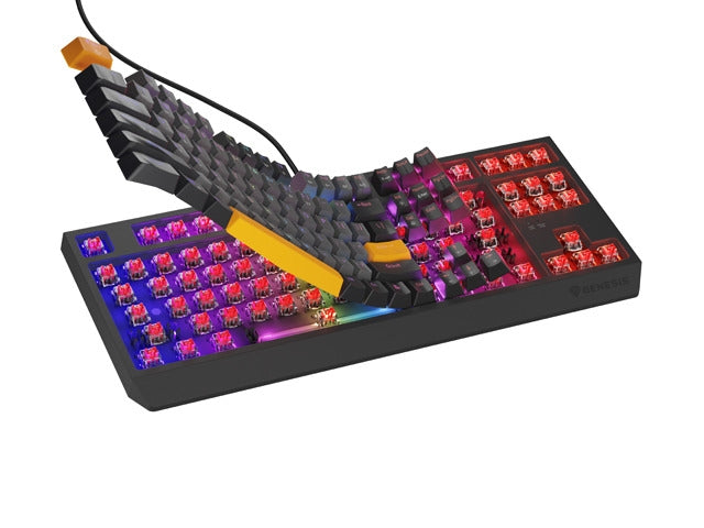 Клавиатура Genesis Gaming Keyboard Thor 230 TKL Anchor Gray Negative US RGB Mechanical