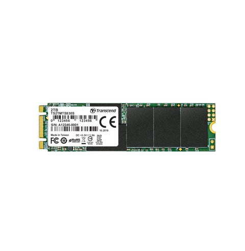 Твърд диск Transcend 2TB, M.2 2280 SSD, SATA3 B+M Key, TLC (TS2TMTS830S)