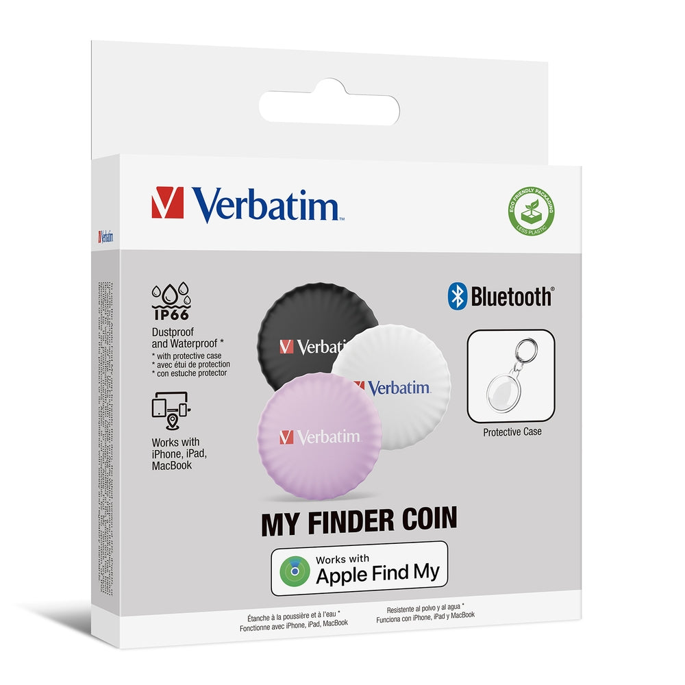 Проследяващо устройство Verbatim MYFC-03BWP My Finder Coin Bluetooth Item Finder 3 pack