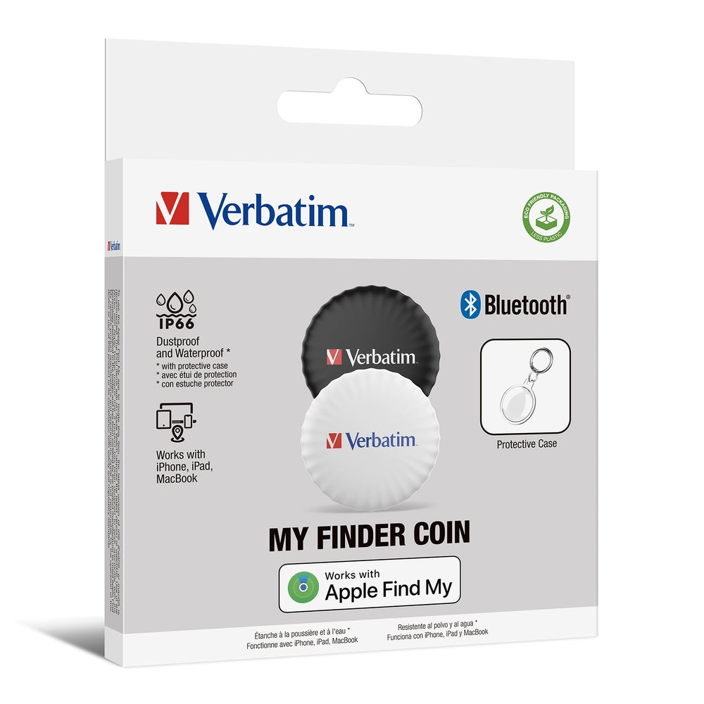 Проследяващо устройство Verbatim MYFC-02BW My Finder Coin Bluetooth Item Finder 2 pack