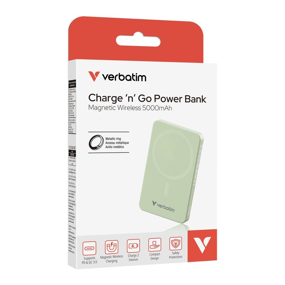 Външна батерия Verbatim Charge 'n' Go Essentials Power Bank Magnetic Wireless 5000mAh (32226)