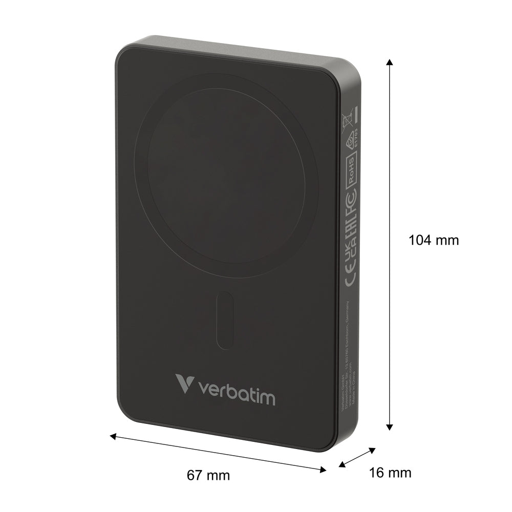 Външна батерия Verbatim Charge 'n' Go Essentials Power Bank Magnetic Wireless 10000mAh (32227)