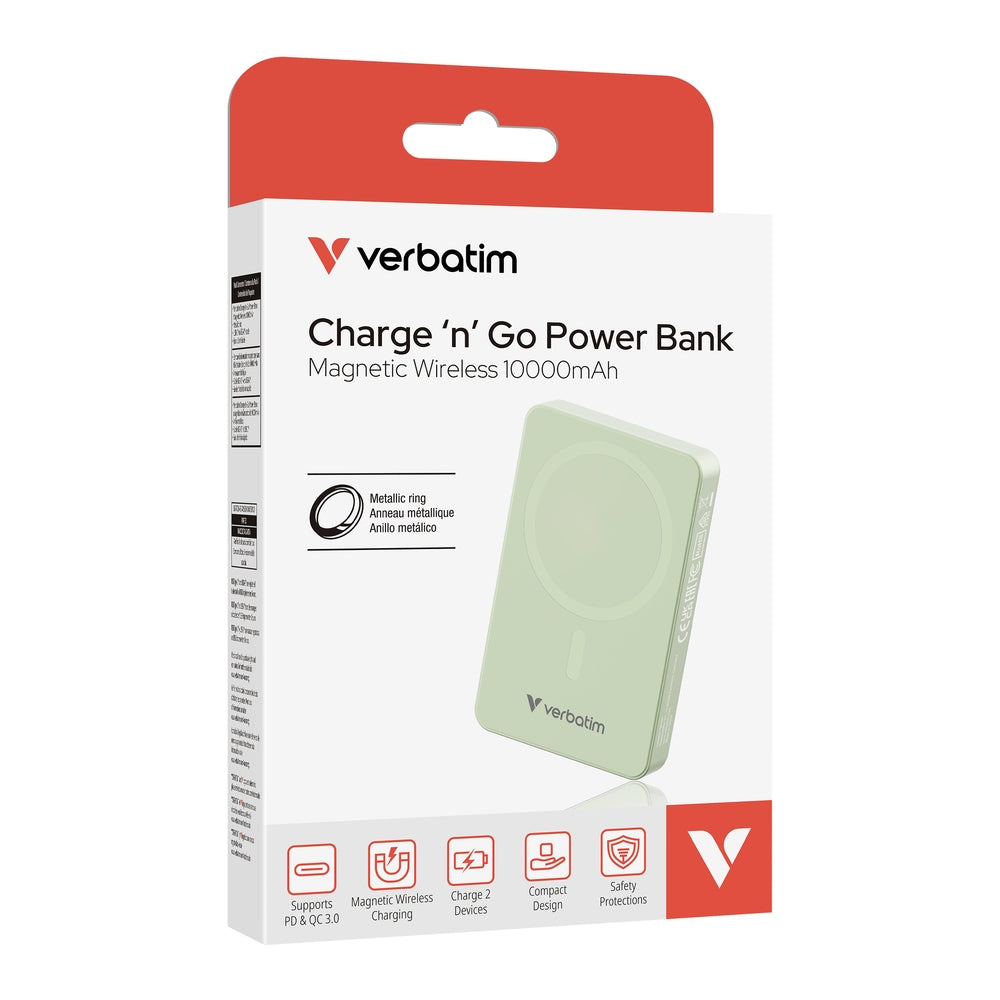Външна батерия Verbatim Charge 'n' Go Essentials Power Bank Magnetic Wireless 10000mAh (32228)