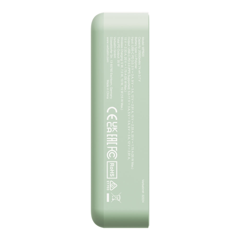 Външна батерия Verbatim Charge 'n' Go Essentials Power Bank Magnetic Wireless 20000mAh (32224)