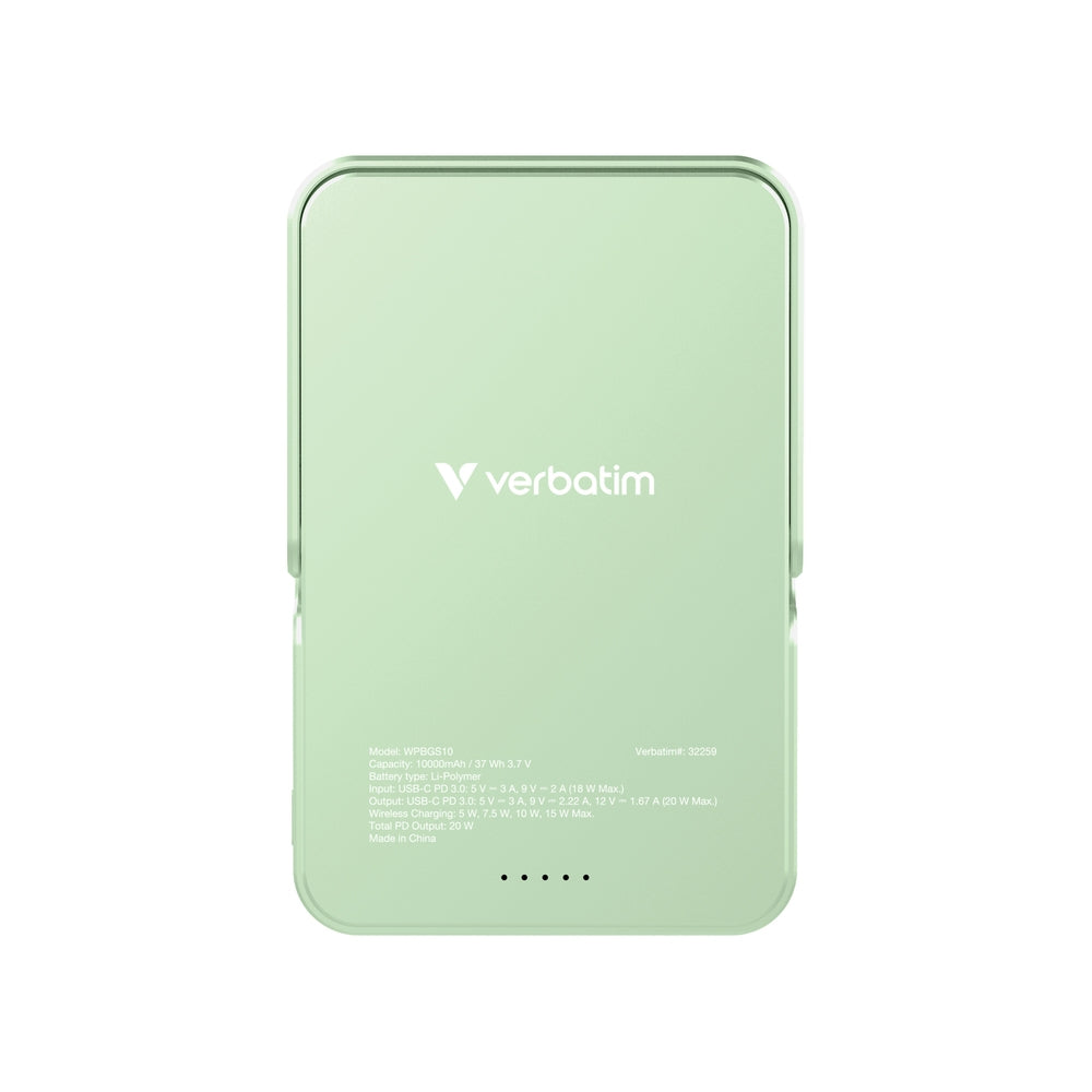 Външна батерия Verbatim Charge 'n' Go Power Bank with Stand Magnetic Wireless 10000mAh (32259)