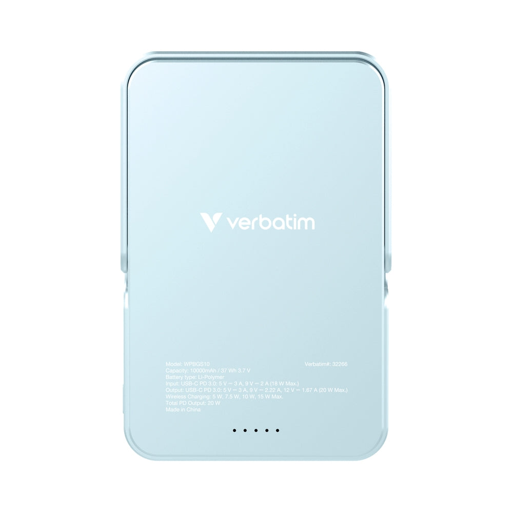 Външна батерия Verbatim Charge 'n' Go Power Bank with Stand Magnetic Wireless 10000mAh (32266)