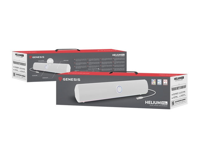 Аудио система Genesis Soundbar Helium, 312BT, 2.0 Bluetooth, White