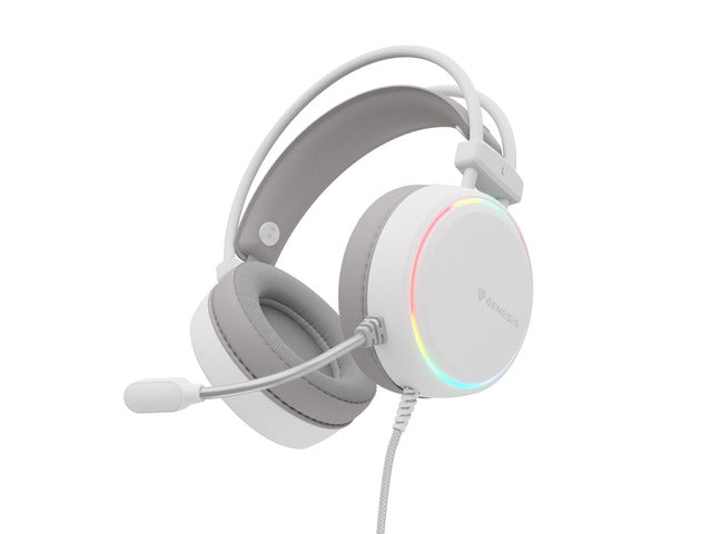 Слушалки Genesis Headset Neon 613 G2 With Microphone RGB Illumination White