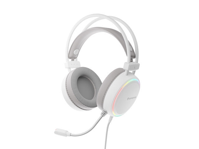 Слушалки Genesis Headset Neon 613 G2 With Microphone RGB Illumination White
