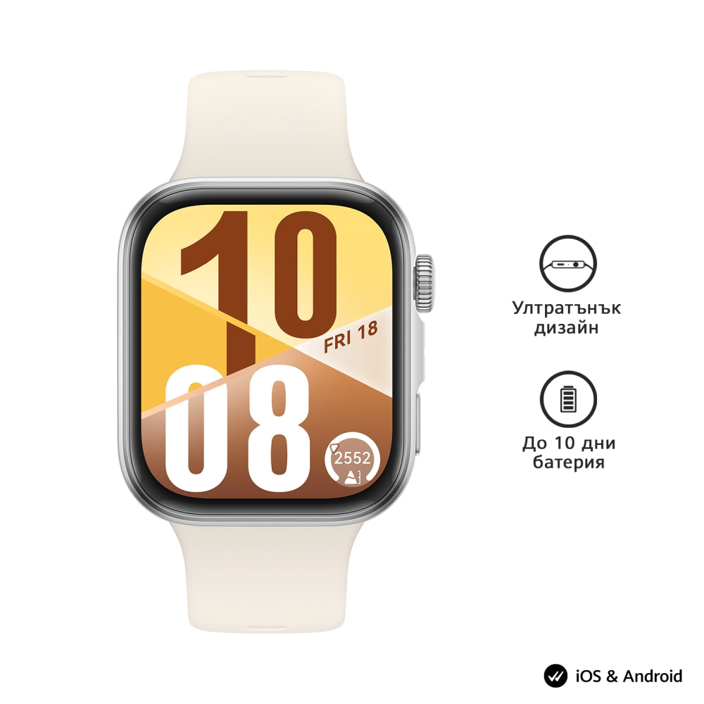 Часовник Huawei Watch Fit 4, Seiya-B19F, White