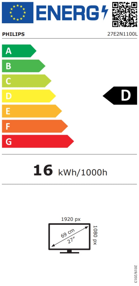 Монитор Philips 27E2N1100L, 27" VA WLED