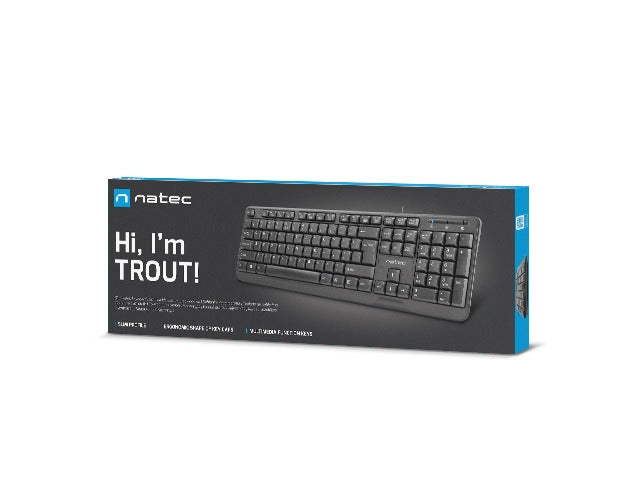 Клавиатура Natec Keyboard Trout US Layout Slim, Black