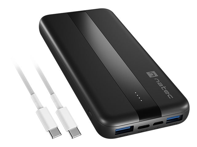 Зарядно устройство Natec Powerbank Trevi Slim Q V2 10000MAh 2X USB-A 18W + 1X USB-C 20W +
