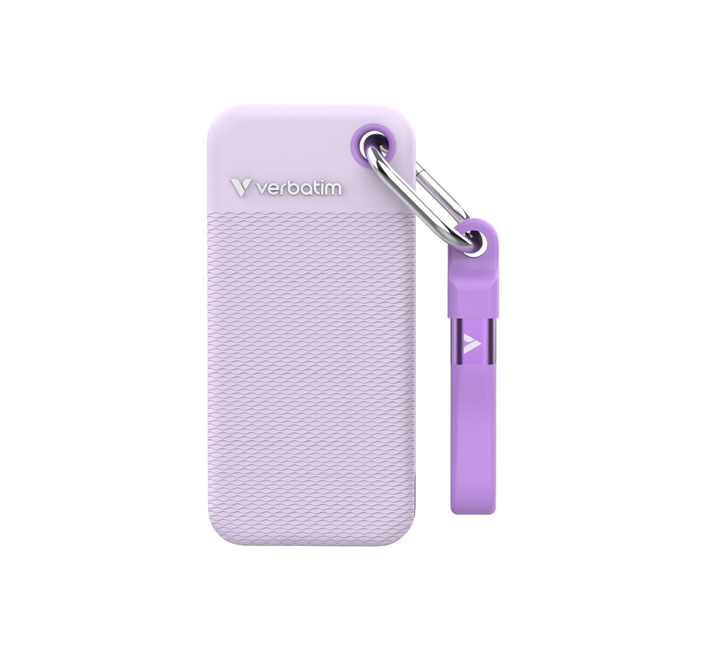 Твърд диск Verbatim Pocket SSD USB 3.2 Gen 2 2TB Purple incl. two rubber sleeves