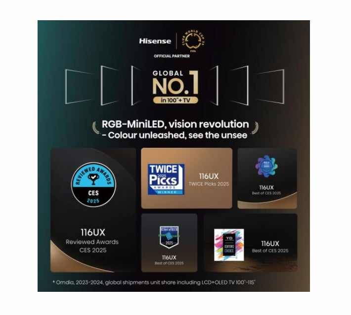 Телевизор Hisense, 116'' UXQ,RGB Mini-LED