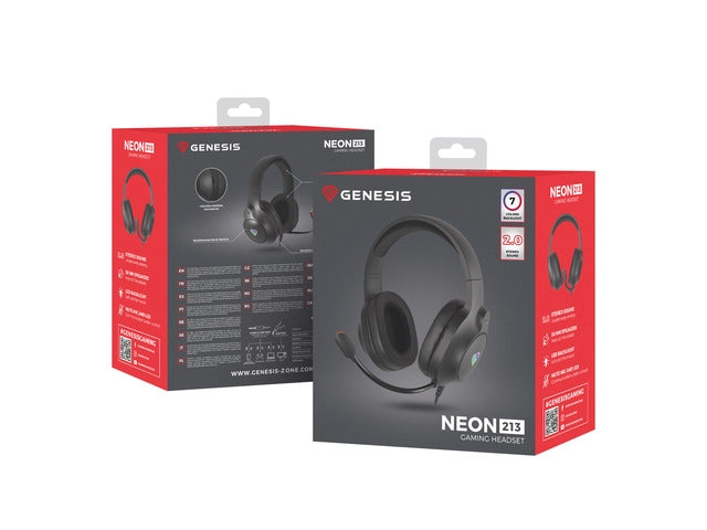 Слушалки Genesis Headset Neon 213 With Microphone RGB Illumination Black