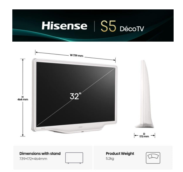 Телевизор Hisense 32" S5Q, Full HD 1920x1080