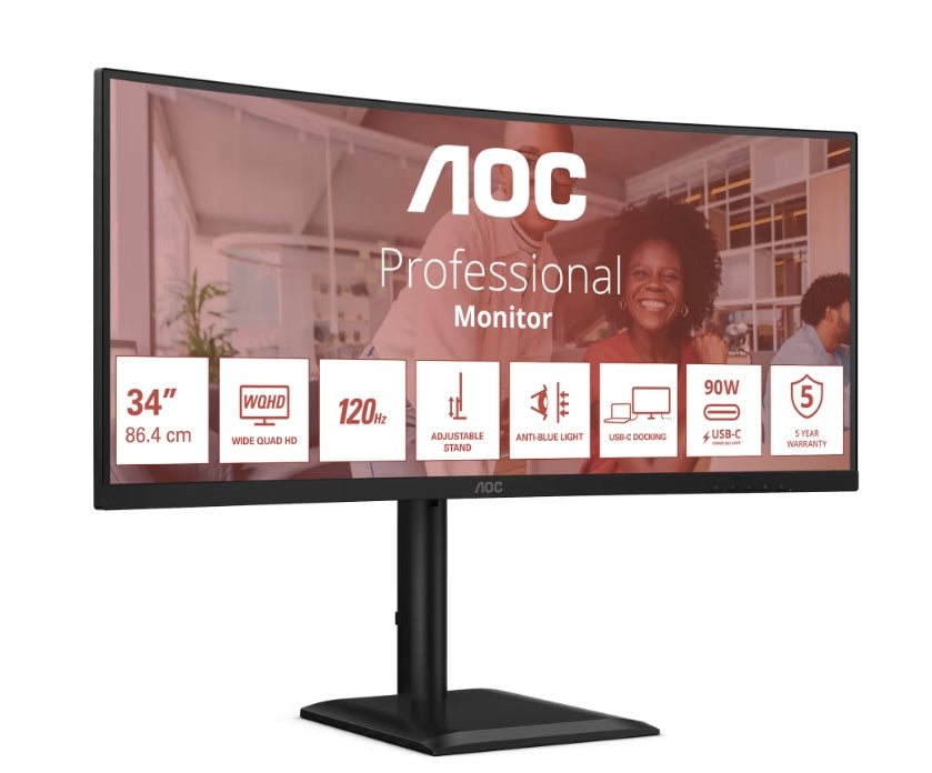 Монитор AOC CU34E4CV, 34" Curved 1500R VA WLED