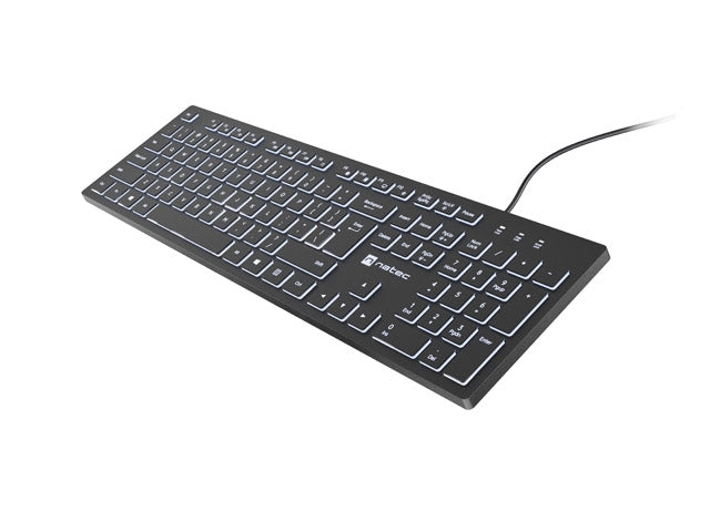 Клавиатура Natec Keyboard Herring Glow US, White Backlight