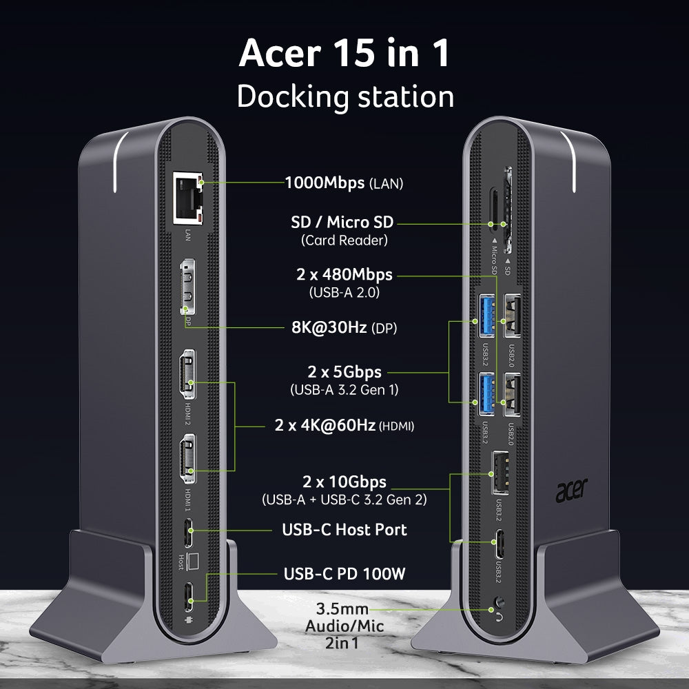 Докинг станция Acer Type C Universal docking station 15in1