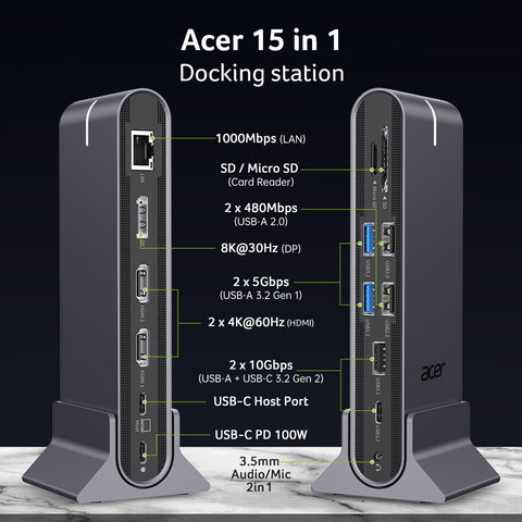 Докинг станция Acer Type C Universal docking station 15in1