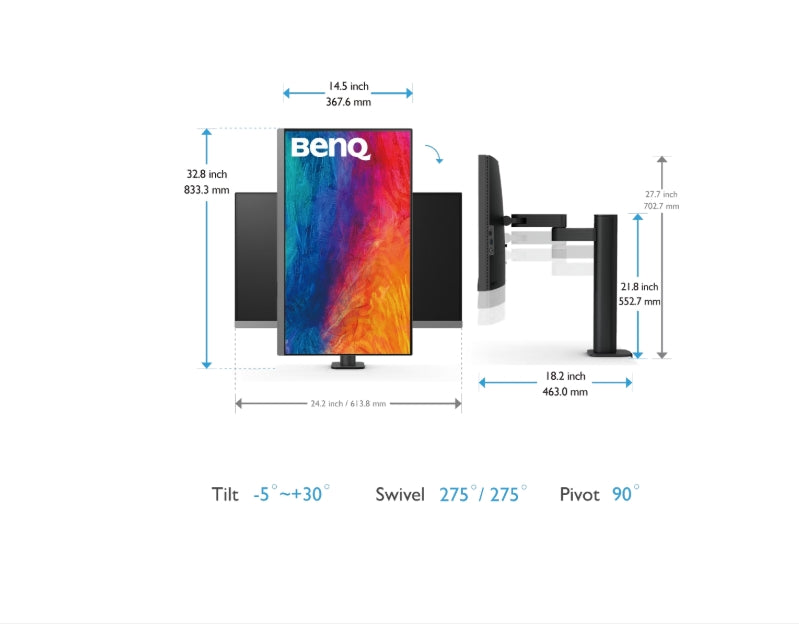 Монитор BenQ PD2706UA VERTICAL & PROFESSIONAL DISPLAY PD2706UA DARK GREY