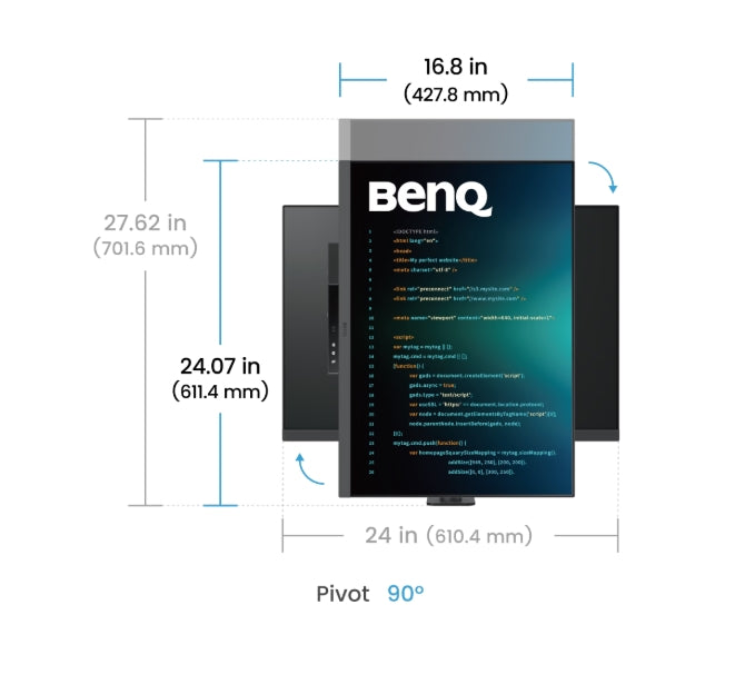 Монитор BenQ RD280UA, 28” 4K+ BenQ Programming Monitor with MoonHalo and Flexible Arm