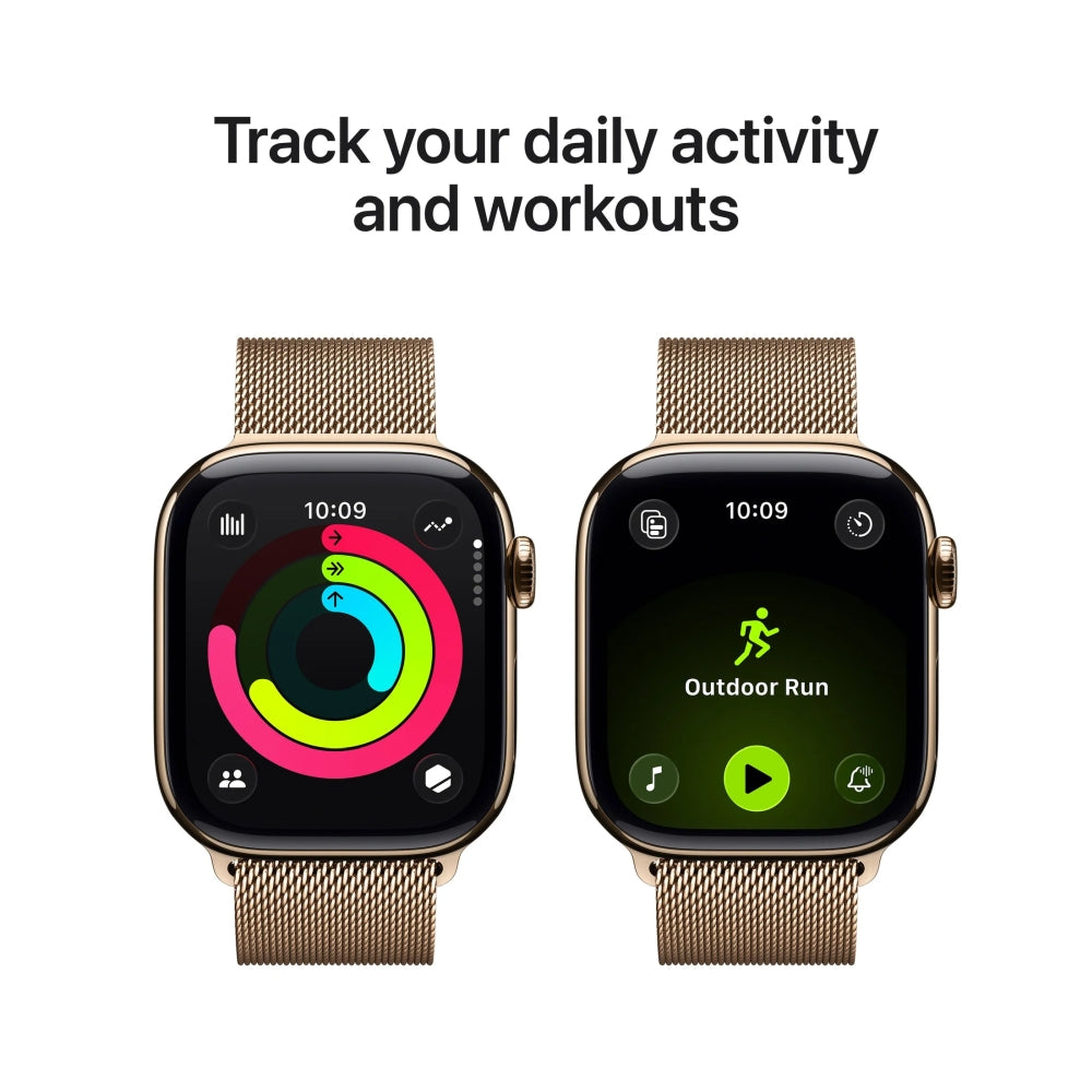 Часовник Apple Watch S11 Cellular 42mm Gold Titanium Case with Gold Milanese Loop