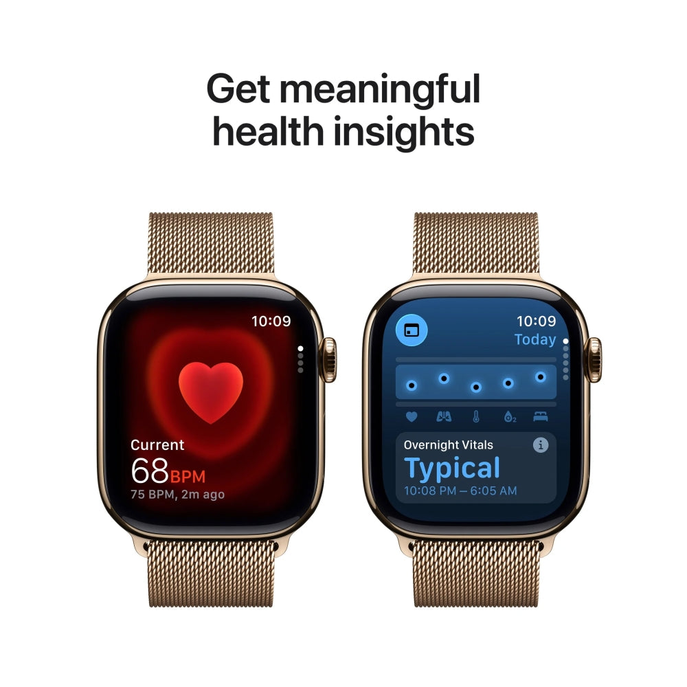 Часовник Apple Watch S11 Cellular 42mm Gold Titanium Case with Gold Milanese Loop